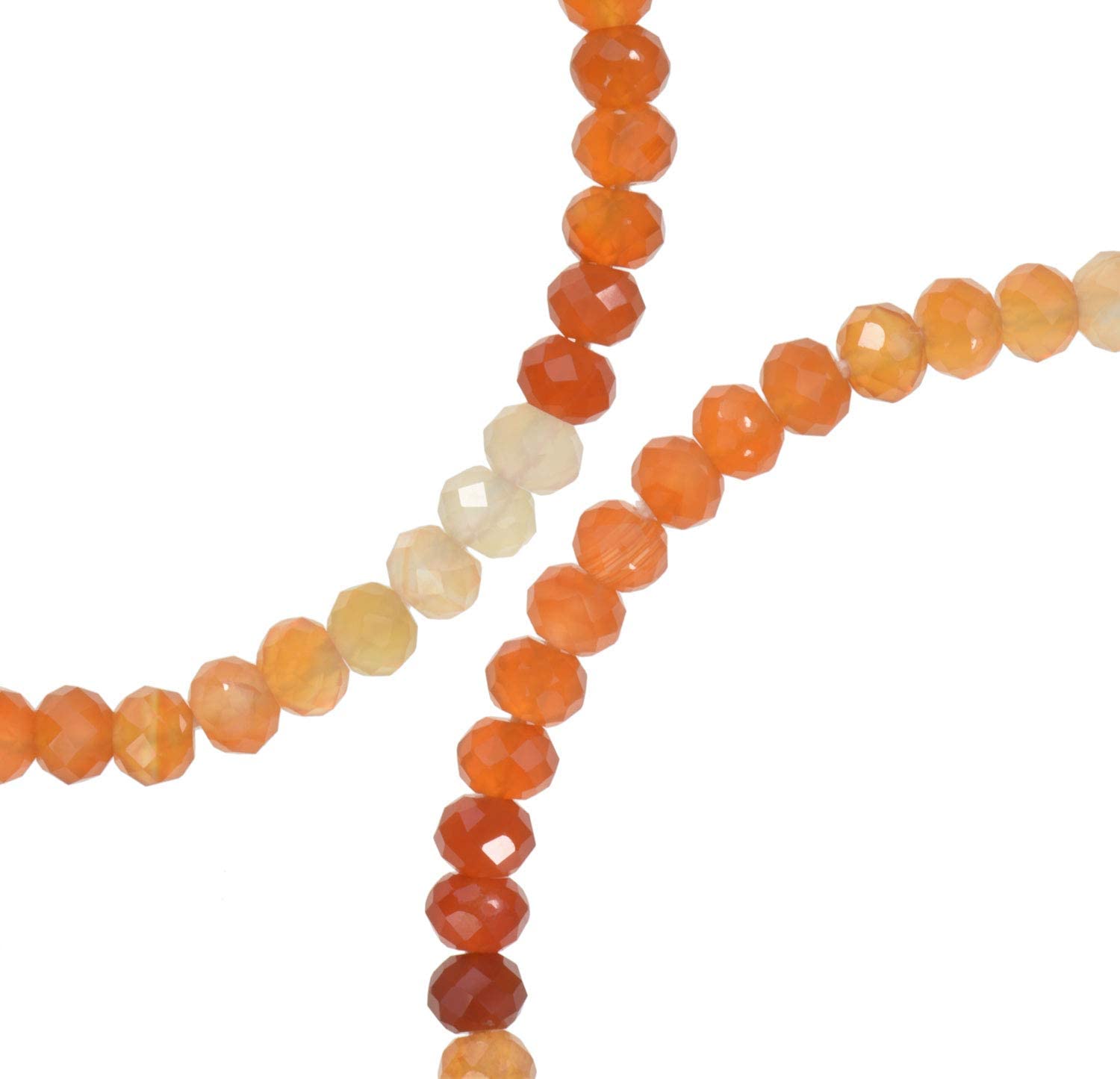 Cornalina Micro Rondelle facetado auténtico Beads Strand