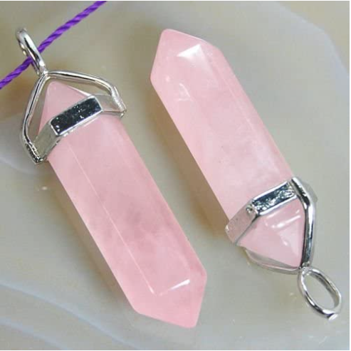 Cristal Collar Dije Cuarzo Natural Gema Prisma Cristal