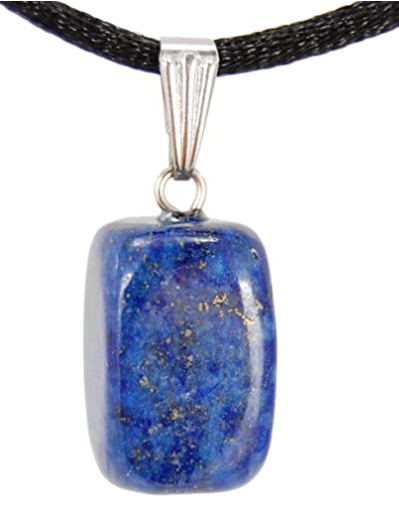 Nuggets de lapislázuli de 16 a 18 mm, azul, cordón negro ajustable de 50 a 55 cm – Collar de piedras preciosas coleccionables talladas hecho a mano